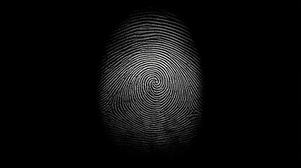 Close-up of detailed human fingerprint in monochrome art