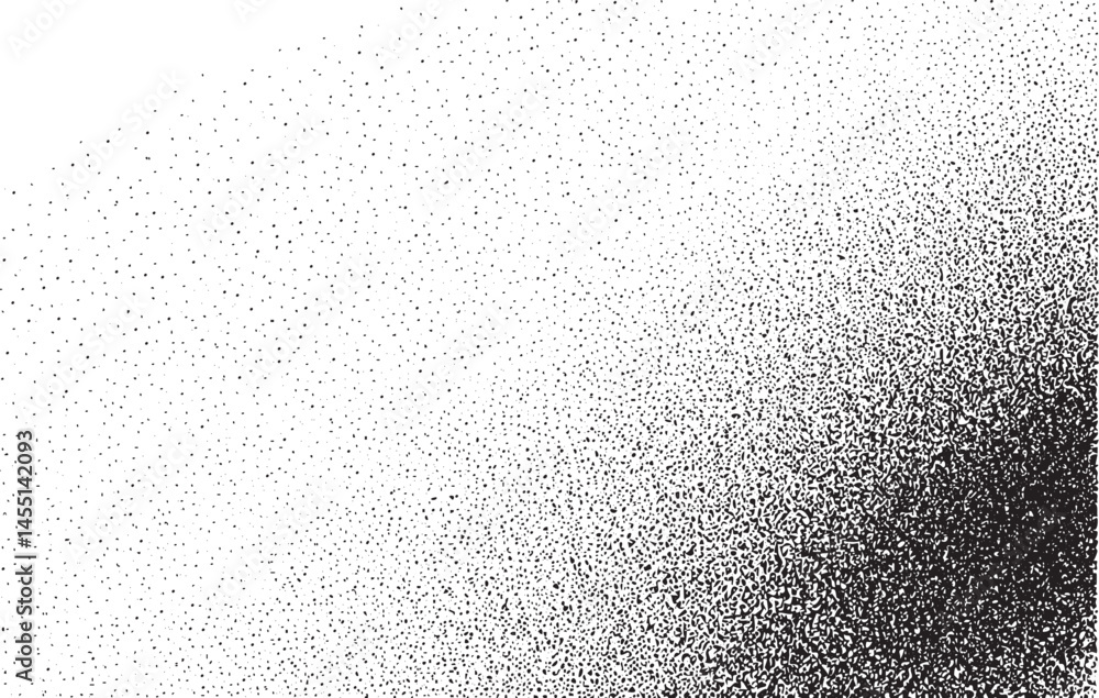 Aufkleber a textured gradient transitions from white to black exhibiting a dense scatter of tiny dots.