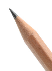 One sharp graphite pencil isolated on white