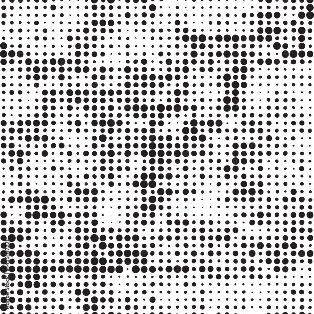 Poster a dense monochromatic of scattered black dots on a white background creates an abstract and textured