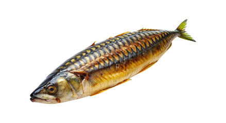 A Delicious Smoked Mackerel Fish Isolated ontransparent background Ready to Eat