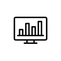 Obraz premium Digital bar graph on computer screen in minimalistic style 