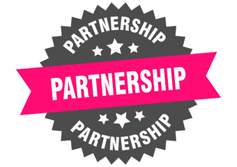 Obraz premium partnership. partnership round pink label isolated on transparent background