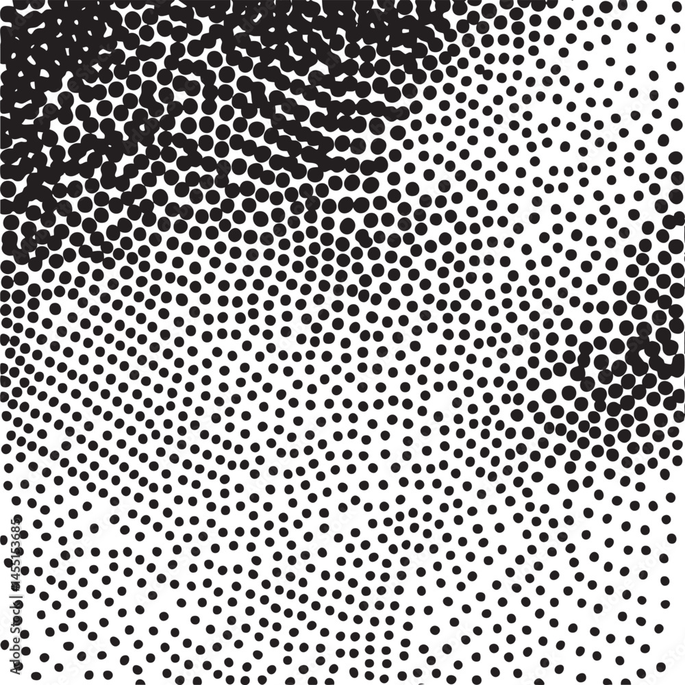 Poster a dense field of black and white circles creates a textured abstract .