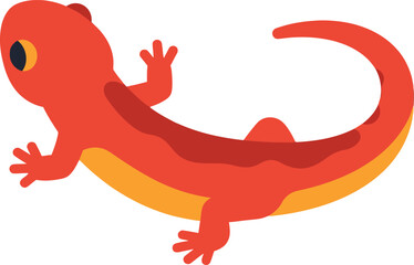 Obraz premium Red salamander illustration with orange belly and simple design vector graphic for nature and wildlife projects 