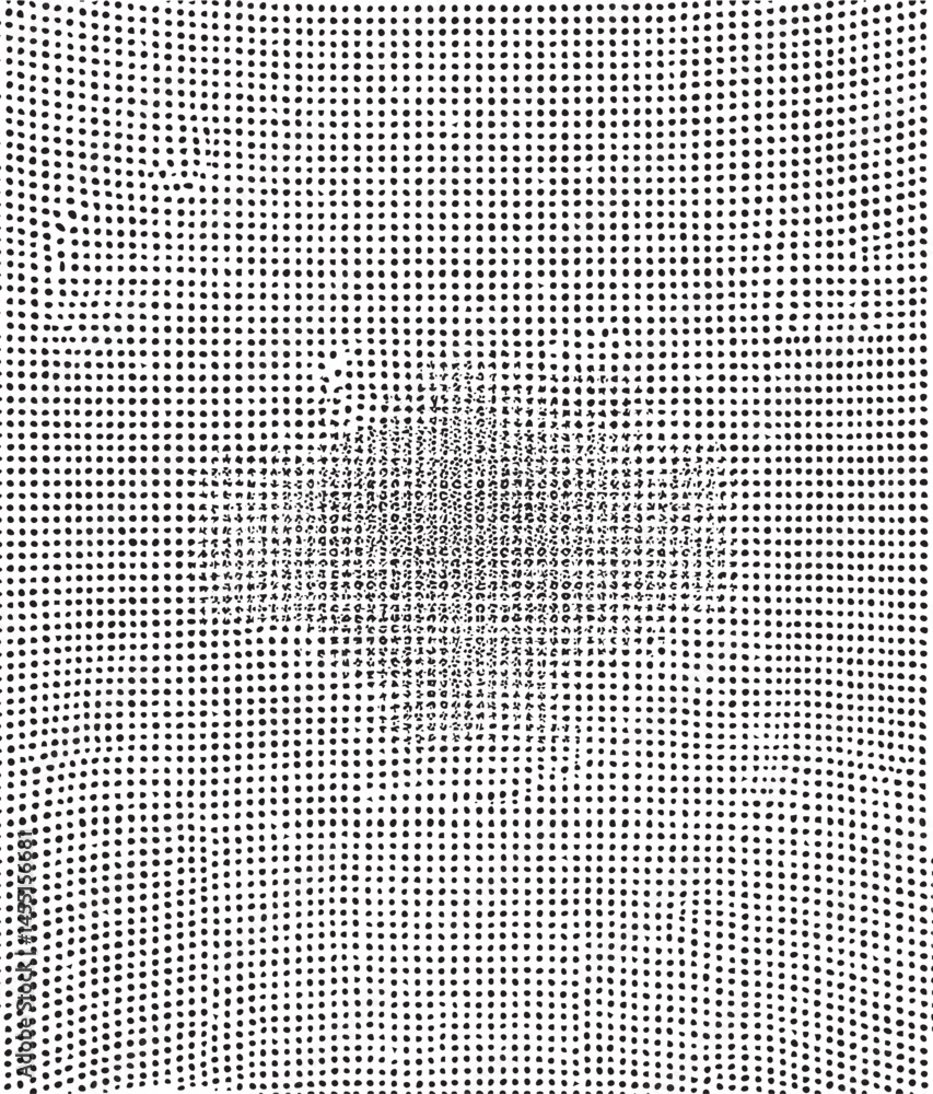 Poster a dense monochrome of countless small dots creates a subtle visual illusion.