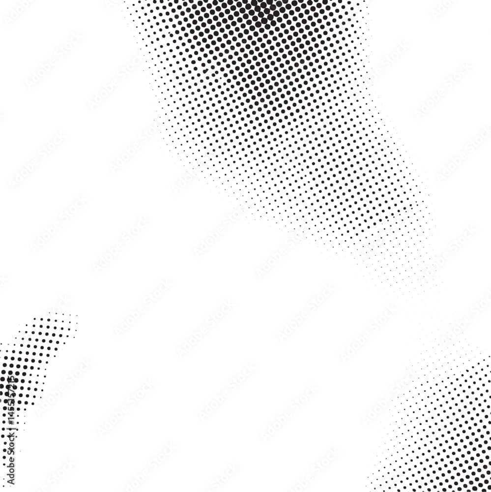 Poster a dynamic black and white of overlapping dots creates a sense of movement.