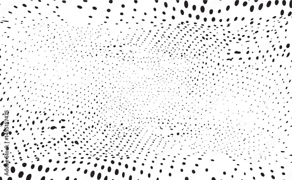 Aufkleber a multitude of dark dots creates an expansive dynamic abstract across a white background.