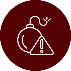 Bomb Vector Line Brown Circle Icon Design