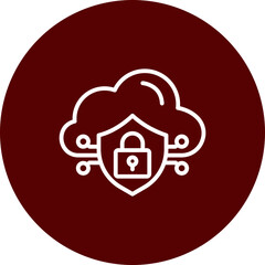 Cloud Vector Line Brown Circle Icon Design