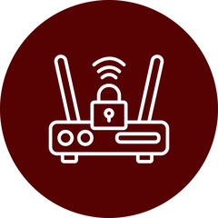 Router Vector Line Brown Circle Icon Design