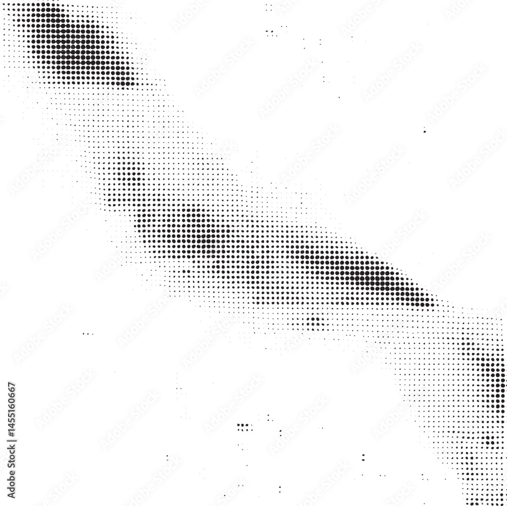 Poster a stark grayscale showcases a dynamic abstract figure composed of numerous densely packed circular d