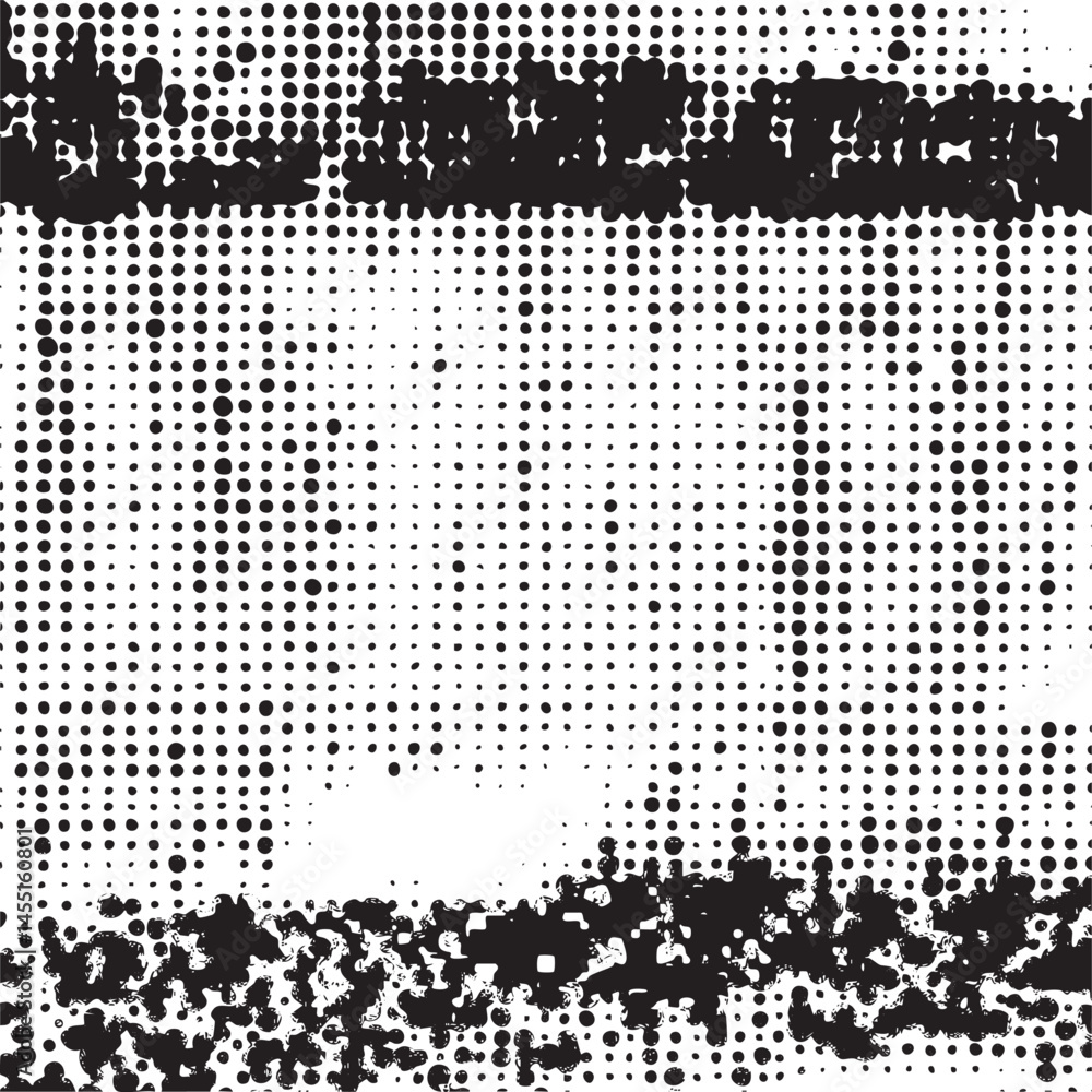 Poster a dynamic black and white gradient transitions into a textured splatter effect.