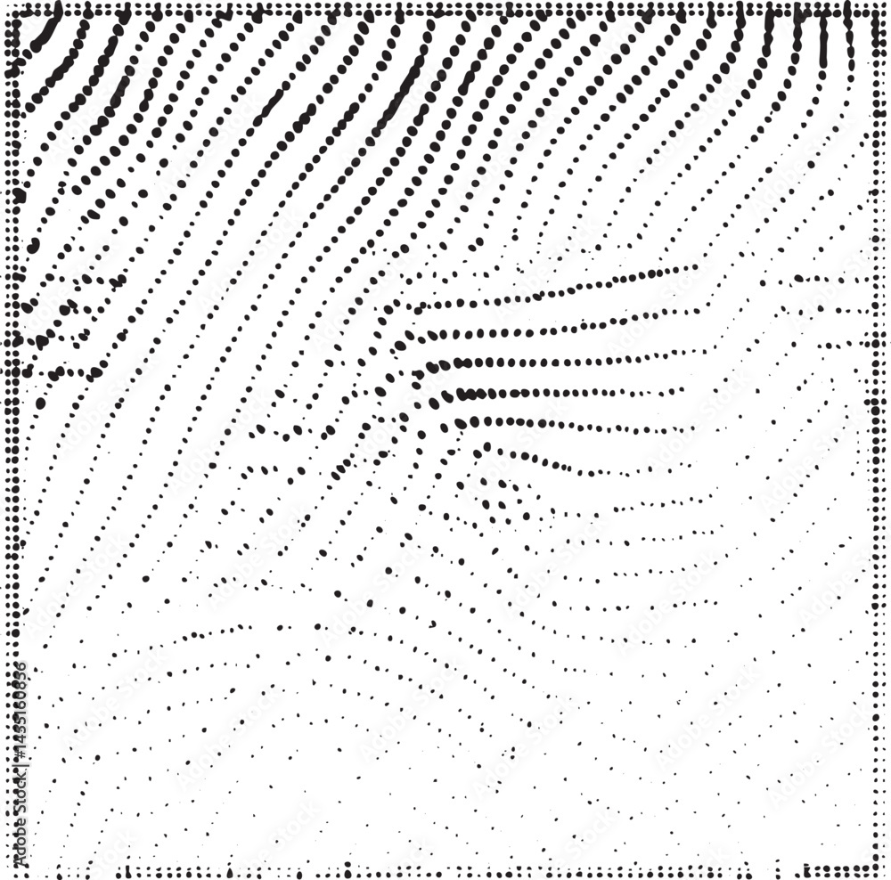 Poster a densely patterned grid of black dots spreads across a light grey background.