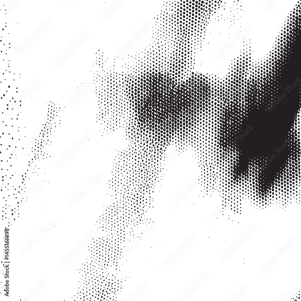 Aufkleber a dynamic textured black and white abstract emerges from a scattered point cloud.