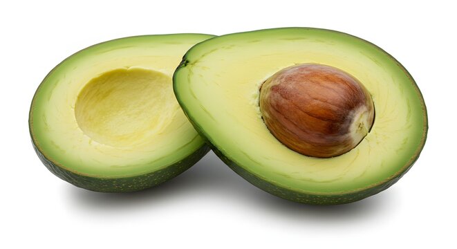 Half avocado without the seed, showing creamy inside.
