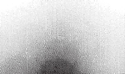 A grayscale gradient transitions from white to black featuring a dense of small circles.