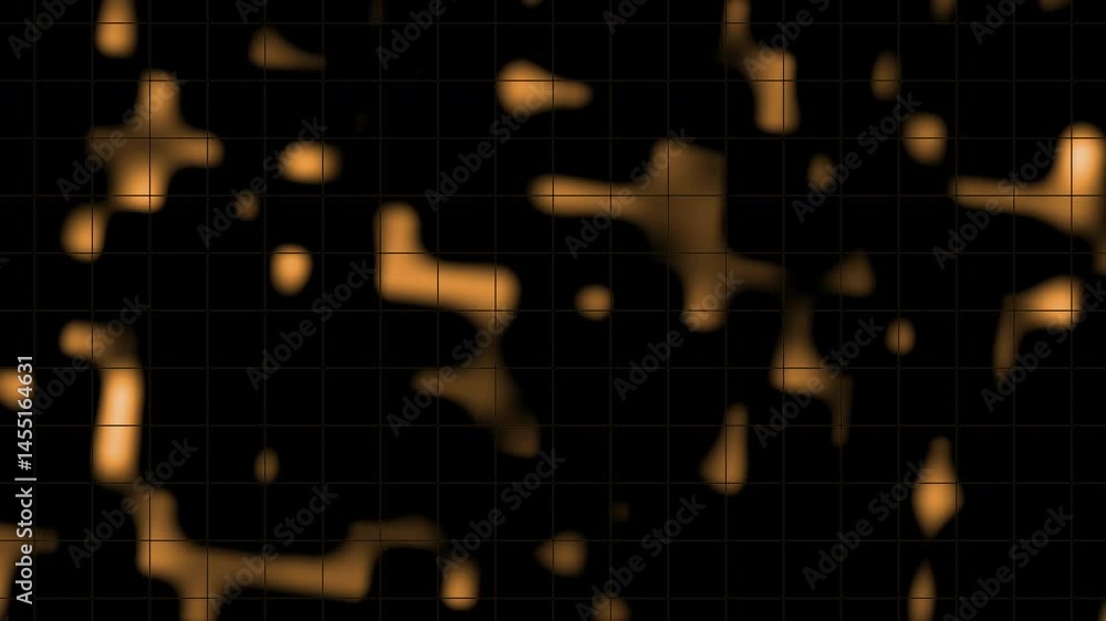 Poster abstract background of brown blobs on black grid, great for tech presentations, digital design proje