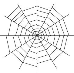 Obraz premium Spider web vector illustration with radial and circular lines detailed design for graphic projects and decoration purposes 