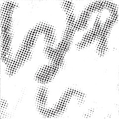 A grayscale portrait is formed from densely packed uniform black dots.