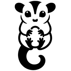 Silhouette of a sugar glider baby