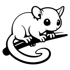 Silhouette of a sugar glider baby