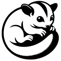 Silhouette of a sugar glider baby