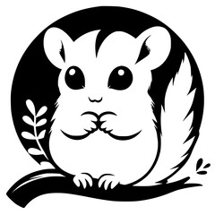 Silhouette of a sugar glider baby