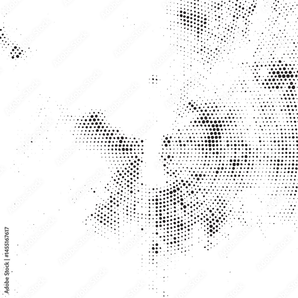 Aufkleber a dynamic abstract of interconnected black and white dots forms a complex swirling composition.