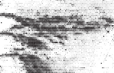 A densely patterned black-and-white halftone reveals a blurred human face.