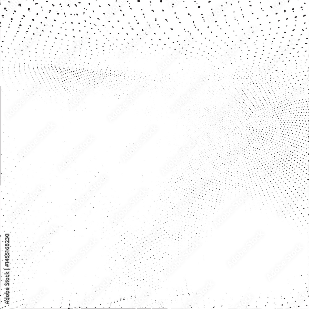 Aufkleber a dense array of small dark dots creates a swirling vortex effect across a white background.