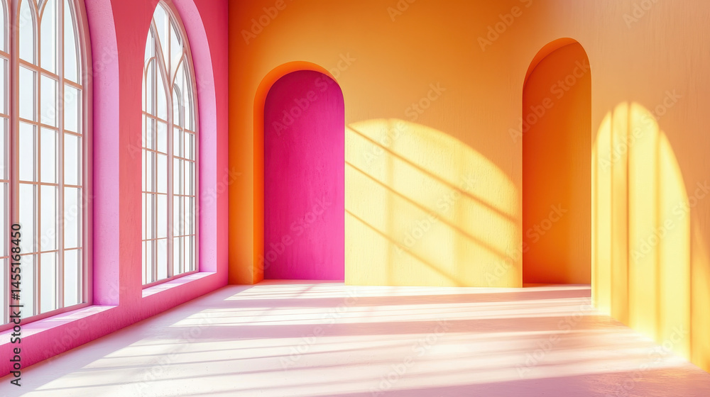 Poster visually captivating 4k 3d background showcasing realistic light and shadows in a modern architectur