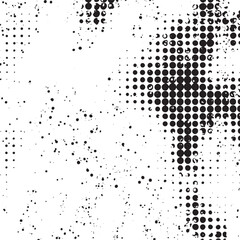 A fragmented textured halftone reveals a subtle human silhouette.