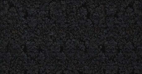 Fototapeta premium Intricate black damask wallpaper; seamless gothic floral vines, luxury, print, elegant