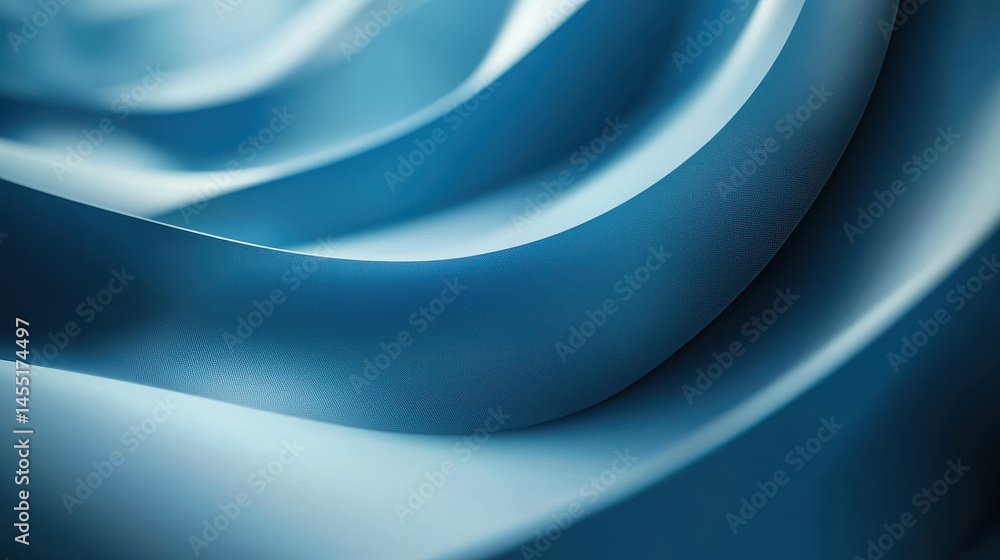 Poster a harmonious 3d background features realistic flowing shapes and curves with a soft blue hue rendere