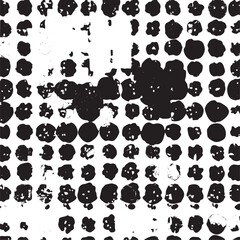 Fototapeta premium A dense array of overlapping black ink blots adorns a white background.