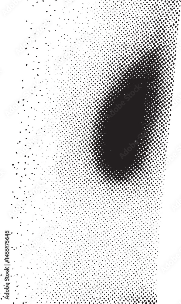 Poster a close-up view displays a dark circular void against a textured white background.