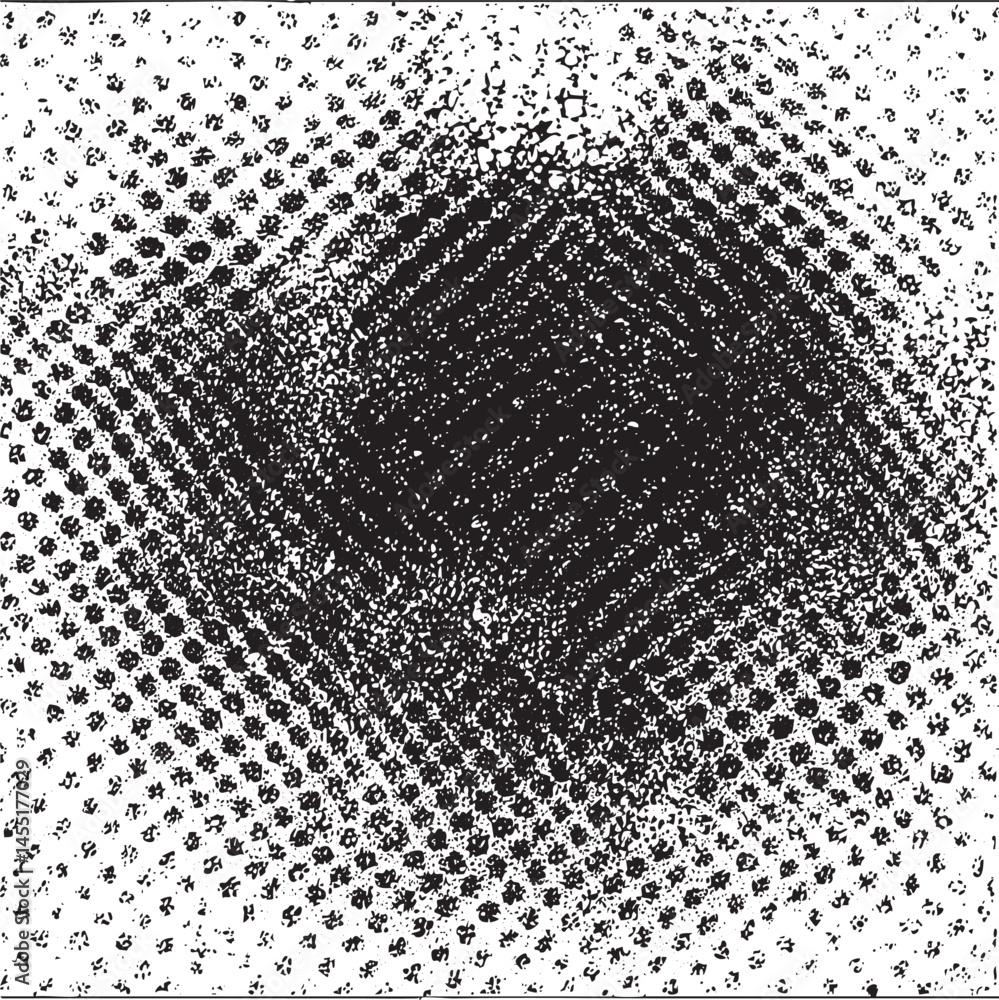 Poster a dense circular of numerous small dots creates a mesmerizing visual effect.