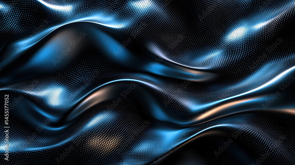 Poster realistic 4k 3d dynamic background of flowing iridescent material creates captivating patterns, form