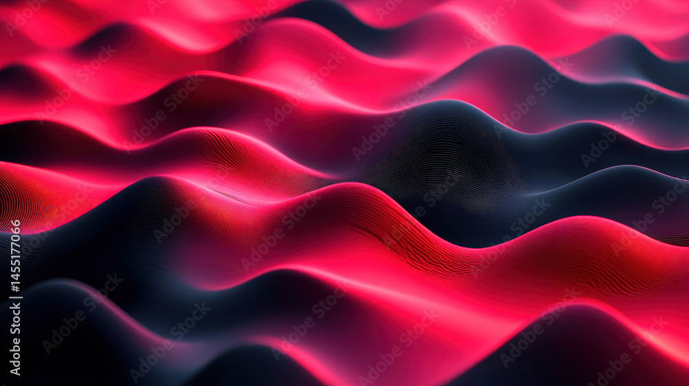 Poster a dynamic 3d background presents realistic 4k resolution waves with side lighting and vibrant red an
