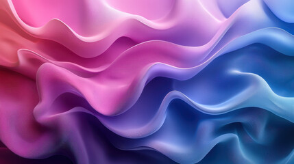 Obraz premium A vibrant and dynamic 3D background showcases realistic waves of color shifting from pink to blue in a mesmerizing 4K side angle view, displaying depth and motion.