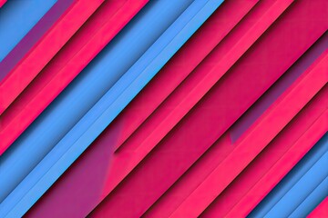Fototapeta premium Abstract diagonal stripes in vibrant pink and blue Dynamic layered effect