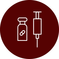 Steroids Vector Line Brown Circle Icon Design