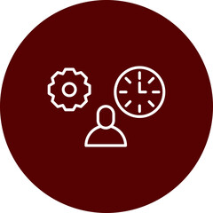 Workaholic Vector Line Brown Circle Icon Design