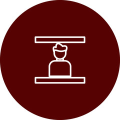Prison Vector Line Brown Circle Icon Design