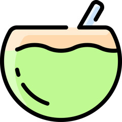 coconut drink (2) illustration on a white background     
