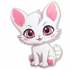 Obraz premium Adorable cartoon sticker with soft pastel colors, perfect for adding a personal touch to your belongings and creative projects