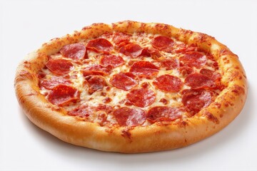 A delicious pepperoni pizza, perfect for a casual meal or party. The warm colors and melted cheese make it irresistible!