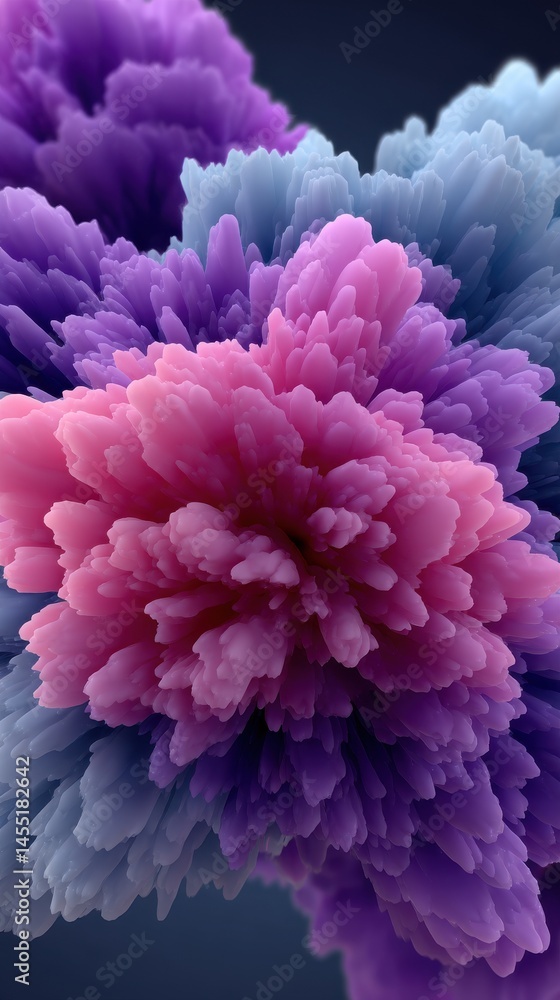 Poster surreal abstract formation with dynamic light and shadow reveals a three-dimensional cloud-like grad