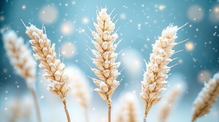 Winter wheat field, frosted, snow